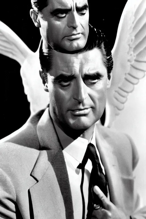 Prompt: cary grant as angel in buffy the vampire slayer.