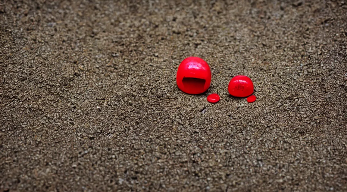 Image similar to macro photograpy of a red pill taked by Steve McCurry