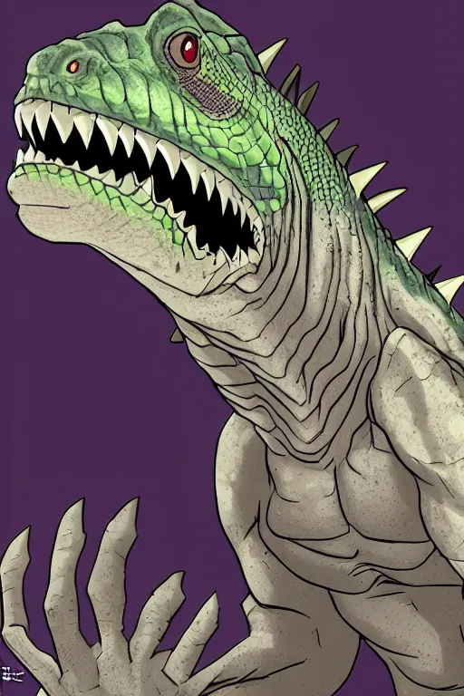 Image similar to lizardman, gray scales, anime, hd,