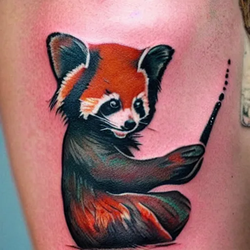 Image similar to a tattoo of a red panda