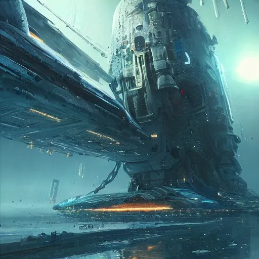 Image similar to scifi art by greg rutkowski, a very tall, and slender man, activating the ship's self - destruct sequence, claustrophobic and futuristic environment, detailed and intricate environment, high technology, highly detailed portrait, digital painting, artstation, concept art, smooth, sharp foccus ilustration, artstation hq.