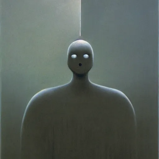 Image similar to knight by Zdzisław Beksiński, oil on canvas