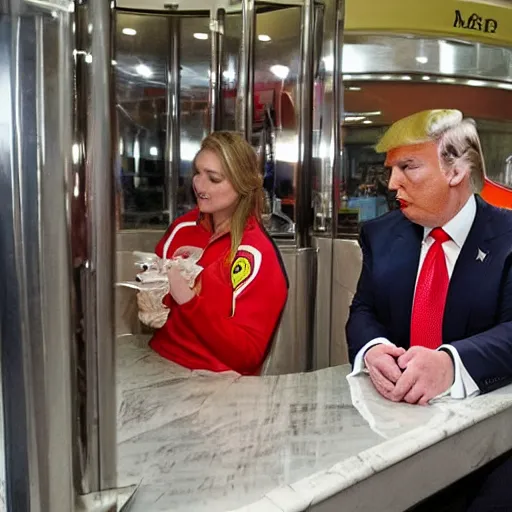 Image similar to trump working in McDonald's