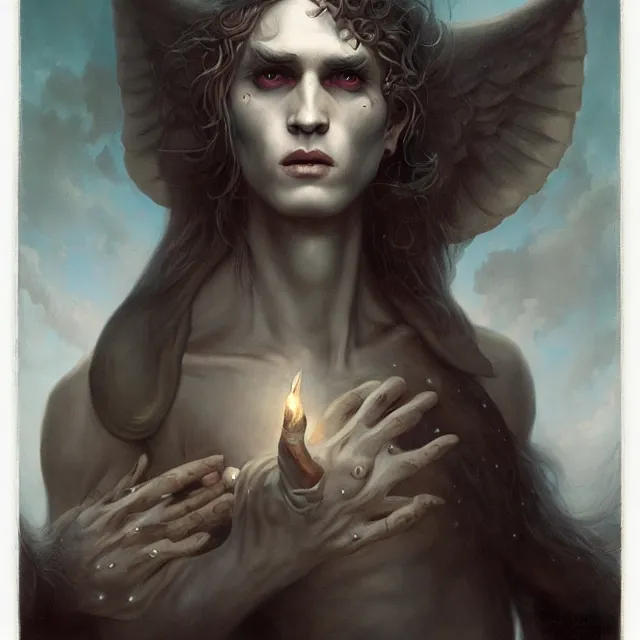 Prompt: portrait of a magical monster boy, art by tom bagshaw and manuel sanjulian