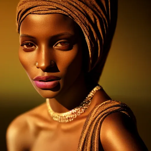 Image similar to photographic portrait of a stunningly beautiful malian renaissance female in soft dreamy light at sunset, contemporary fashion shoot, by edward robert hughes, annie leibovitz and steve mccurry, david lazar, jimmy nelsson, breathtaking, 8 k resolution, extremely detailed, beautiful, establishing shot, artistic, hyperrealistic, beautiful face, octane render