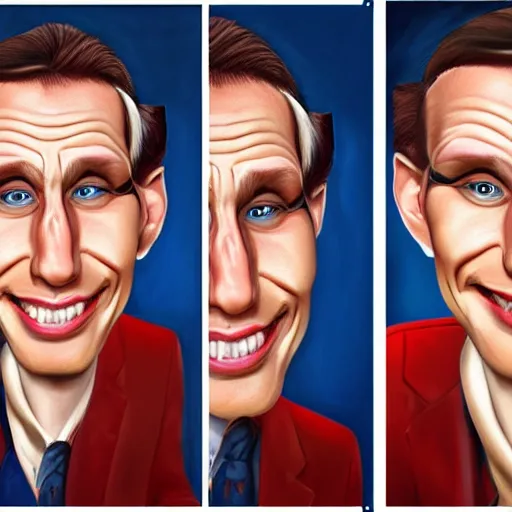 Image similar to Caricature portraits done of Jerma, realistic, hyperrealistic, very realistic, highly detailed, very detailed, extremely detailed, detailed, oil painting, digital art, trending on artstation