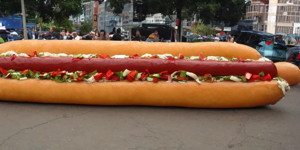 Image similar to ten foot long hotdog