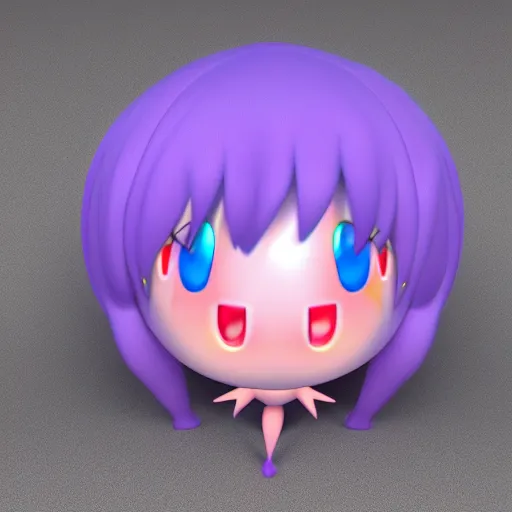 Image similar to cute fumo plush of a blob googirl, chibi monster girl, stylized shiny reflective refractive transparent liquid melty bubblegum pbr gel material, vray