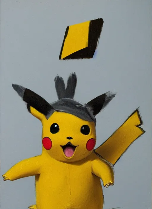 Image similar to Real life Pikachu, painted by Lucian Freud, highly detailed, 8k