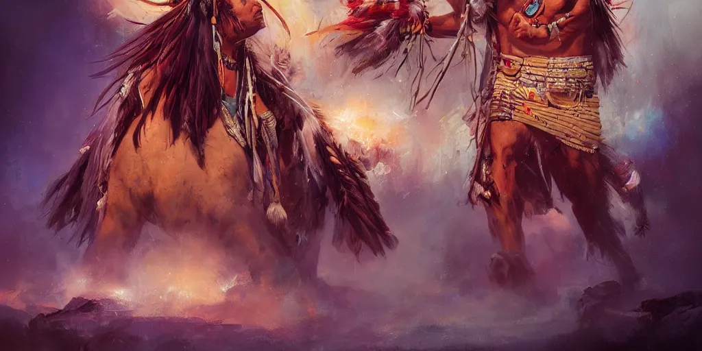 Image similar to of Native American Chief by P Liam Wong and Boris Vallejo