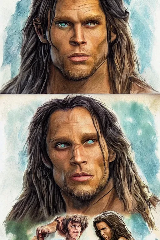 Prompt: disney's tarzan, solo portrait, 🎨🖌