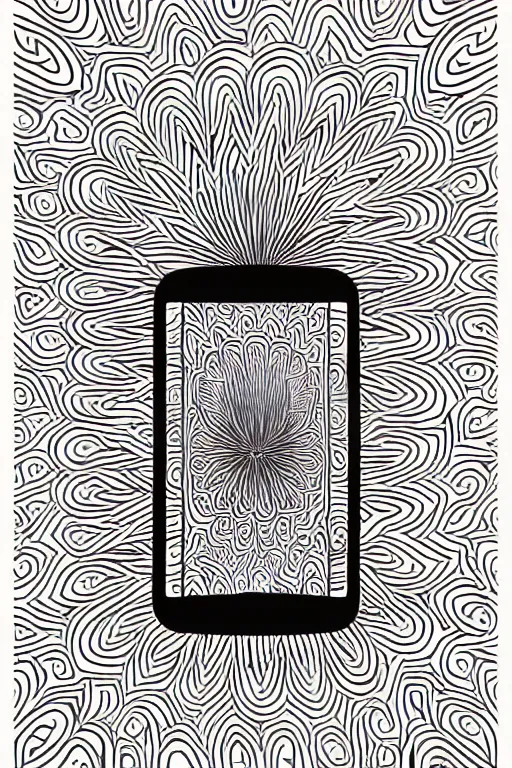 Image similar to minimalist boho style art of a smartphone, illustration, vector art