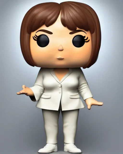 Image similar to full body 3d render of funko pop angela merkel as a funko pop, studio lighting, white background, blender, trending on artstation, 8k, highly detailed