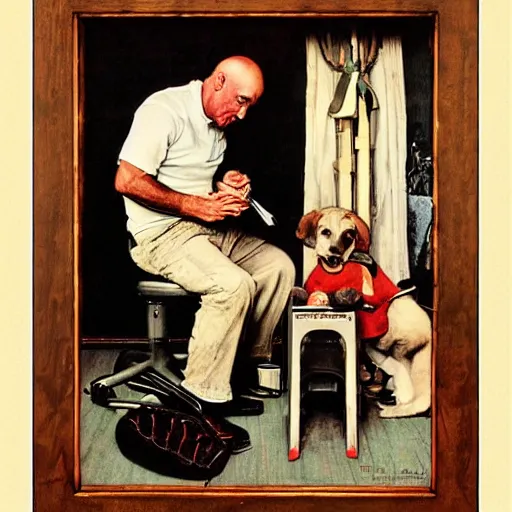 Image similar to joe rogan by norman rockwell