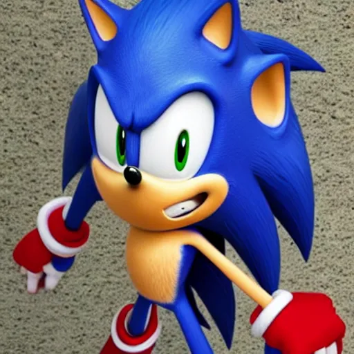 Prompt: photo of a real life ugly sonic as a real person real human sonic - n 4
