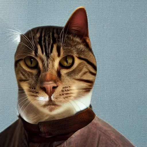 Prompt: still of a cat as walter white in breaking bad