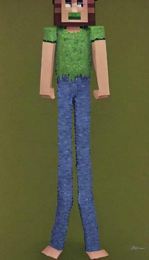Image similar to real life minecraft creeper full body portrait by ed binkley, realistic