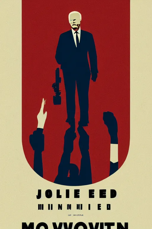Image similar to minimal movie poster, clint eastwood is united states president joe biden, solid colors, cinematic