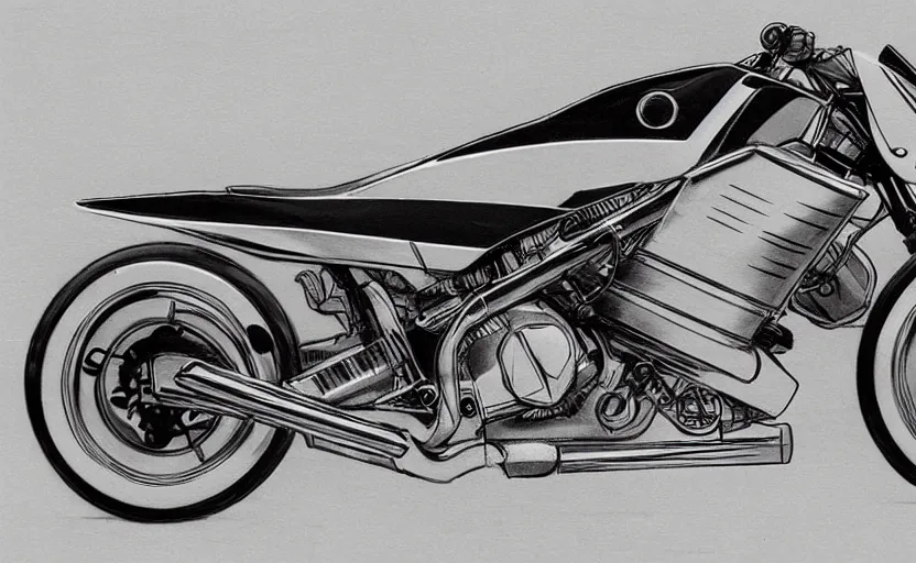 Image similar to 1 9 7 0 s yamaha sport motorcycle concept, sketch, art,