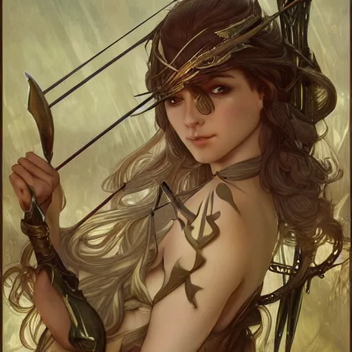 Prompt: a photograpic of elven archers, cute, fantasy, intricate, elegant, highly detailed, digital painting, artstation, concept art, smooth, sharp focus, illustration, art by artgerm and H R Giger and alphonse mucha