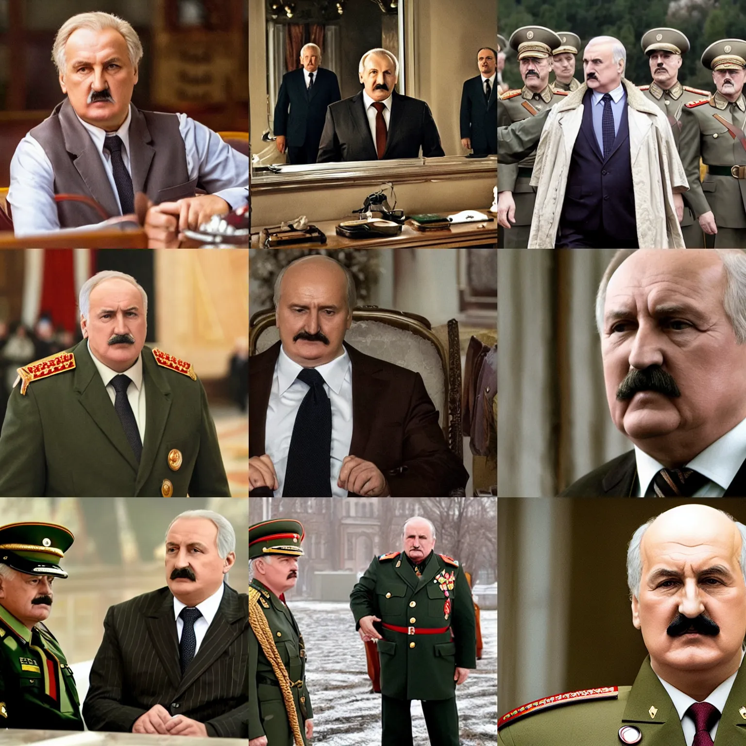 Prompt: Lukashenko as a main character in film dictator