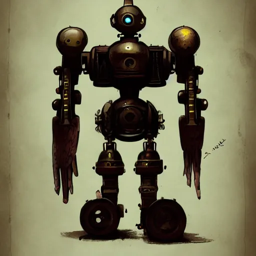 Image similar to a steam powered robot, fantasy, dark, steam punk , artstation, concept art, smooth, sharp focus, illustration,