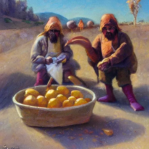Prompt: The potatoes eaters, by Soufiane Idrassi