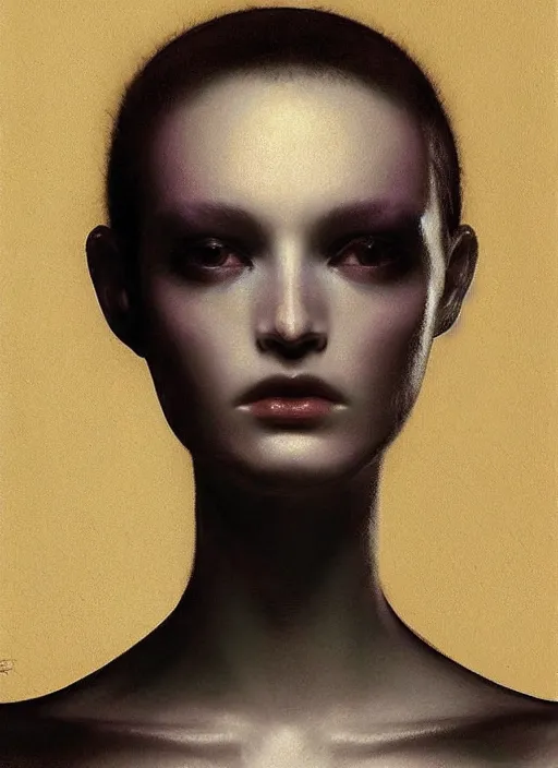 Prompt: portrait beautiful female android, art by paolo roversi,