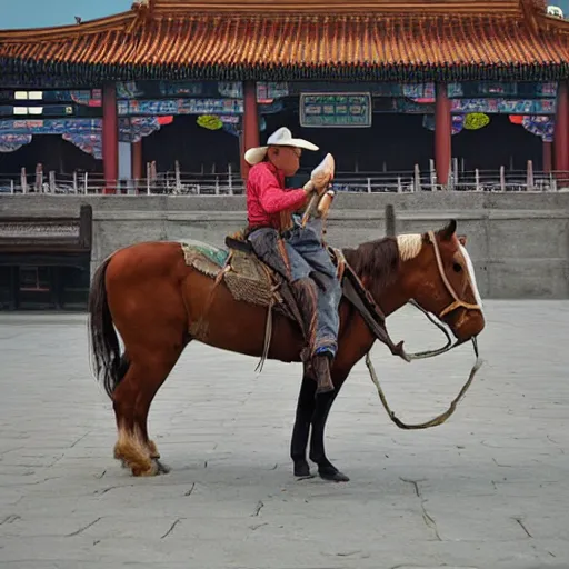 Image similar to cowboy in china