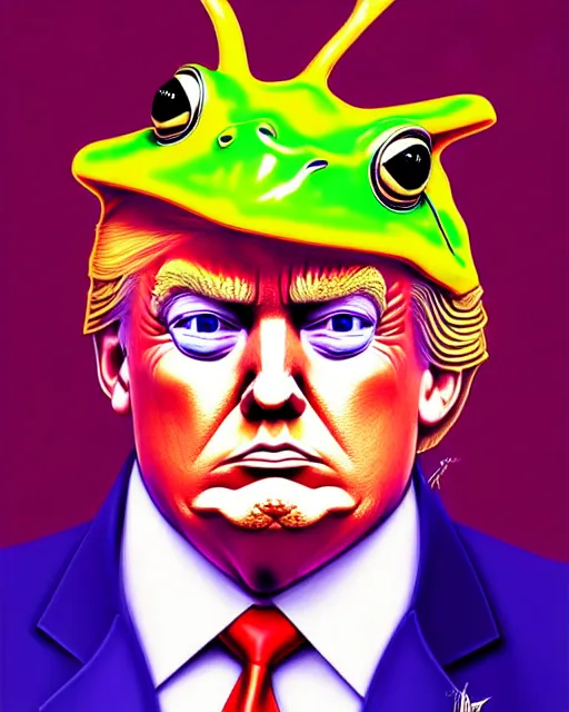 Image similar to digital art, fantasy portrait of a donald trump as a frog prince, by james jean, by ross tran, ultra detailed, character design, concept art, trending on artstation,