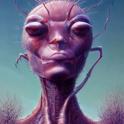 Image similar to A head on painting of an ant queen standing on her hind legs formian pathfinder, digital art, Wayne Barlowe Pierre Pellegrini Greg Rutkowski