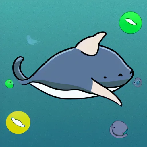 Image similar to Telegram sticker of a blue whale