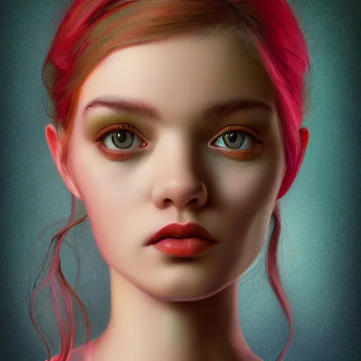 Prompt: a portrait of an beautiful young women, bright colors highly detailed, ultra realistic digital painting, artstation, concept art, pop, smooth, sharp focus, illustration, art by mark ryden 3 d 8 k ultra detailed