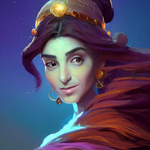 Prompt: portrait of beautiful woman with magical hair, maya ali mage, gloomhaven, dynamic lighting, gaudy colors, octane render aesthetic, matte painting concept art, official fanart behance hd artstation by jesper ejsing, by rhads and makoto shinkai and lois van baarle and ilya kuvshinov and rossdraws