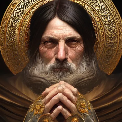 Image similar to ultra realistic illustration of a medieval old king, intricate, elegant, highly detailed, digital painting, artstation, concept art, smooth, sharp focus, illustration, art by artgerm and greg rutkowski and alphonse mucha