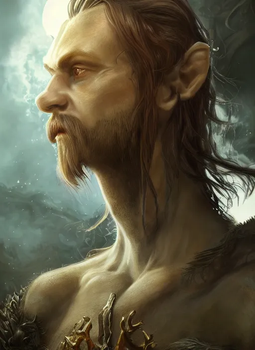 Image similar to satyr, ultra detailed fantasy, elden ring, realistic, dnd character portrait, full body, dnd, rpg, lotr game design fanart by concept art, behance hd, artstation, deviantart, global illumination radiating a glowing aura global illumination ray tracing hdr render in unreal engine 5