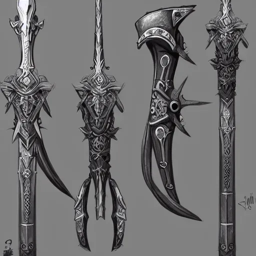 Image similar to concept art of knight sword weapon, knight sword design, fantasy knight sword, fantasy, behance, pinterest, deviantart, artstation, weapons concept art, design, rpg, weapon, detailed, digital art, incredible, digital painting