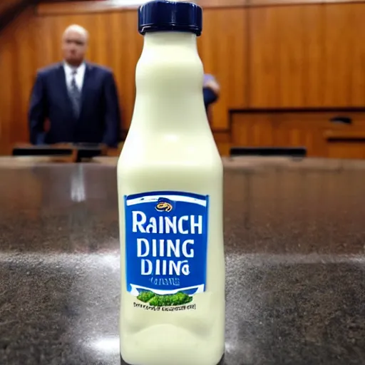 bottle of ranch dressing testifying in court Stable Diffusion OpenArt