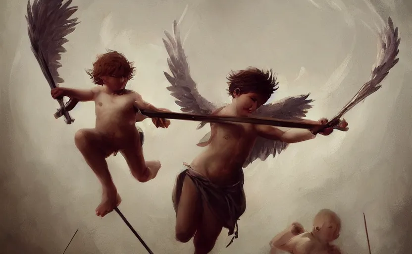 Image similar to A painting of Cupid trending on artstation in the style of Greg Rutkowski