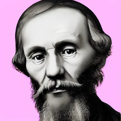 Image similar to portrait of Lev Tolstoy , highly detailed, centered, solid color background, digital painting