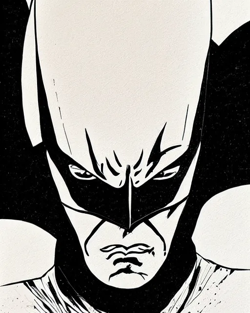 Image similar to portrait of batman, illustration, art by neil gaiman