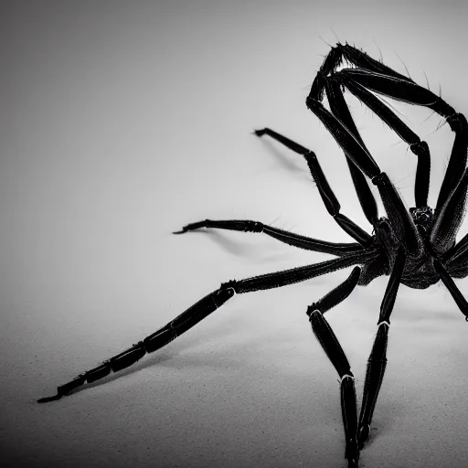 Image similar to a giant spider with a thousand legs and a billion eyes attacking a human, photography, 8 k