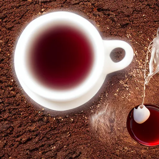 Prompt: Wish horse stable teabag in a tcup. Great value stable shaped cherry flavoured teabags. Great for horse lovers. Photograph of a teabag brewing in water, dslr, hd, award winning shot.