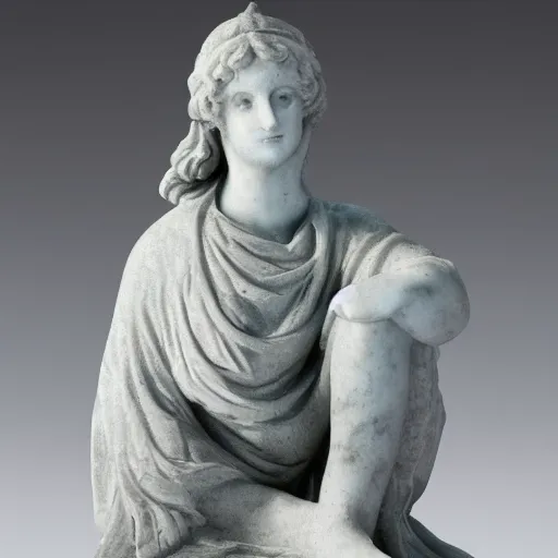Prompt: Marble statue of a grey