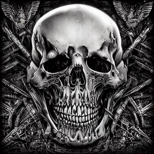 Image similar to HD intricate details fine line gothic grunge style death-metal horrorcore albumcover digital art trending on artstation