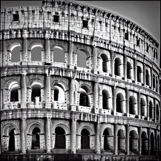 Image similar to Colosseum in the style of M. C. Escher