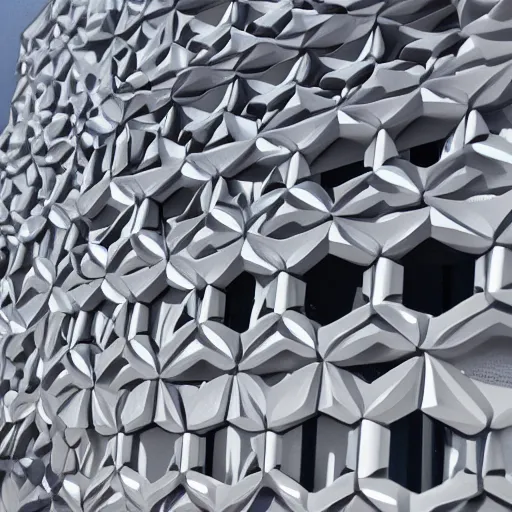 Image similar to 3d printed Hexa façade , Voronoi, parametric design