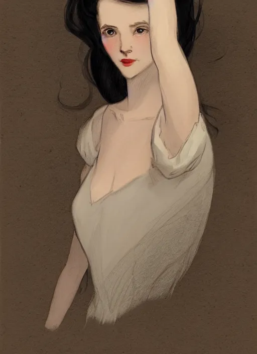 Image similar to a portrait of a pretty young lady by abigail larson