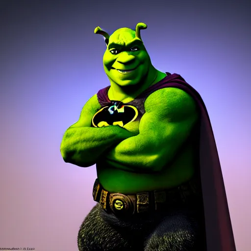 shrek as batman, highly detailed, extremely high | Stable Diffusion ...