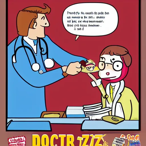 Prompt: doctor pizza comics